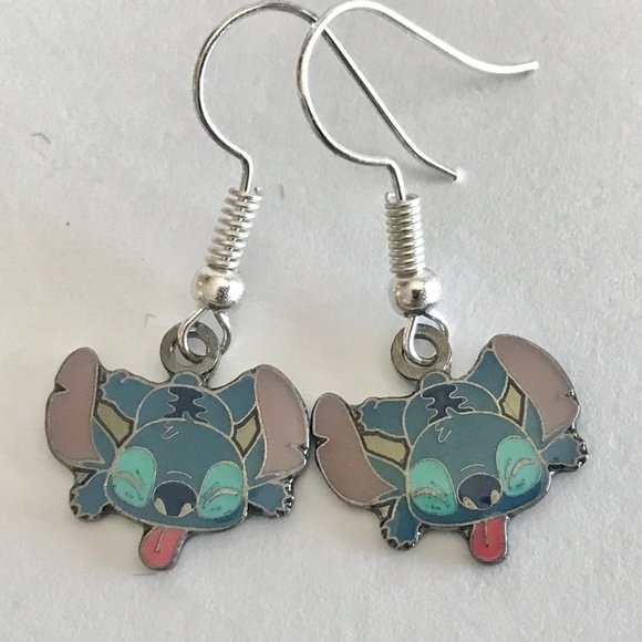 Vintage Disney Lilo & Stitch Earrings Disneyana Aulani Ohana Hawaii Charm - Picture 2 of 7